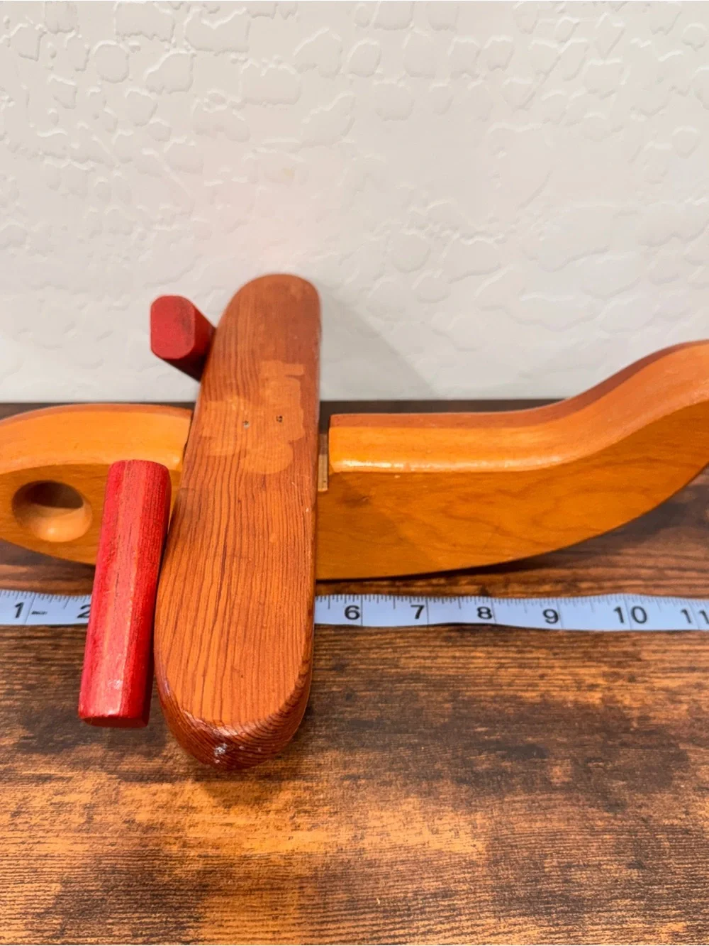 Vintage Sunbow Wooden Toy Airplane 1978 Moving Propellers